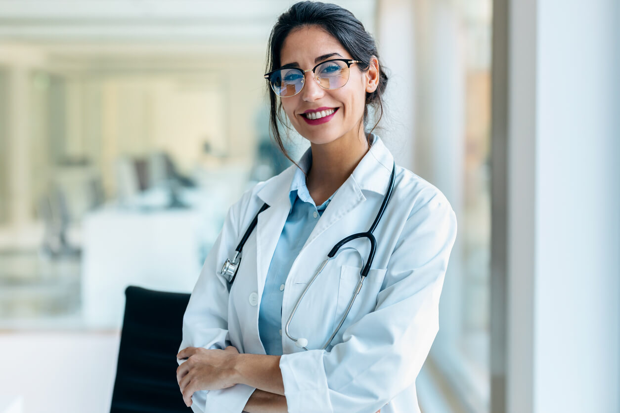 Smiling female doctor looking